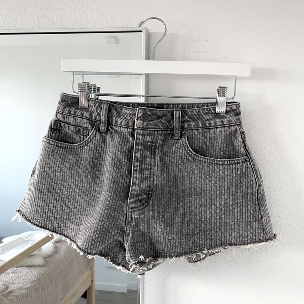 RVCA denim high rise cut off shorts